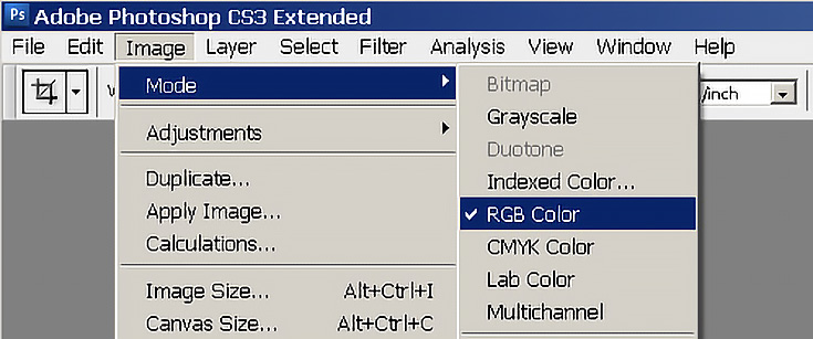 Check RGB Color Mode