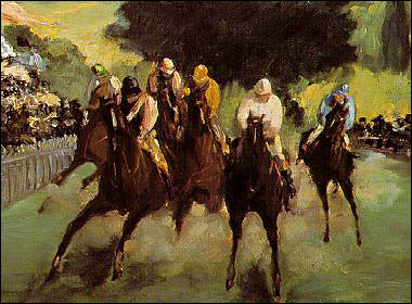 Detail of Races at Longchamp by Edouard Manet