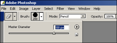 Eraser Size in Photoshop