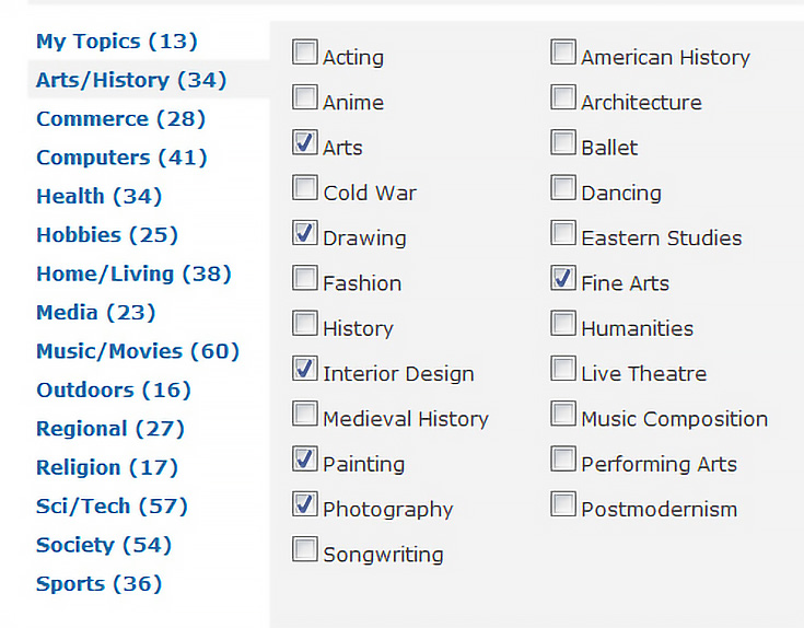 StumbleUpon Preferences